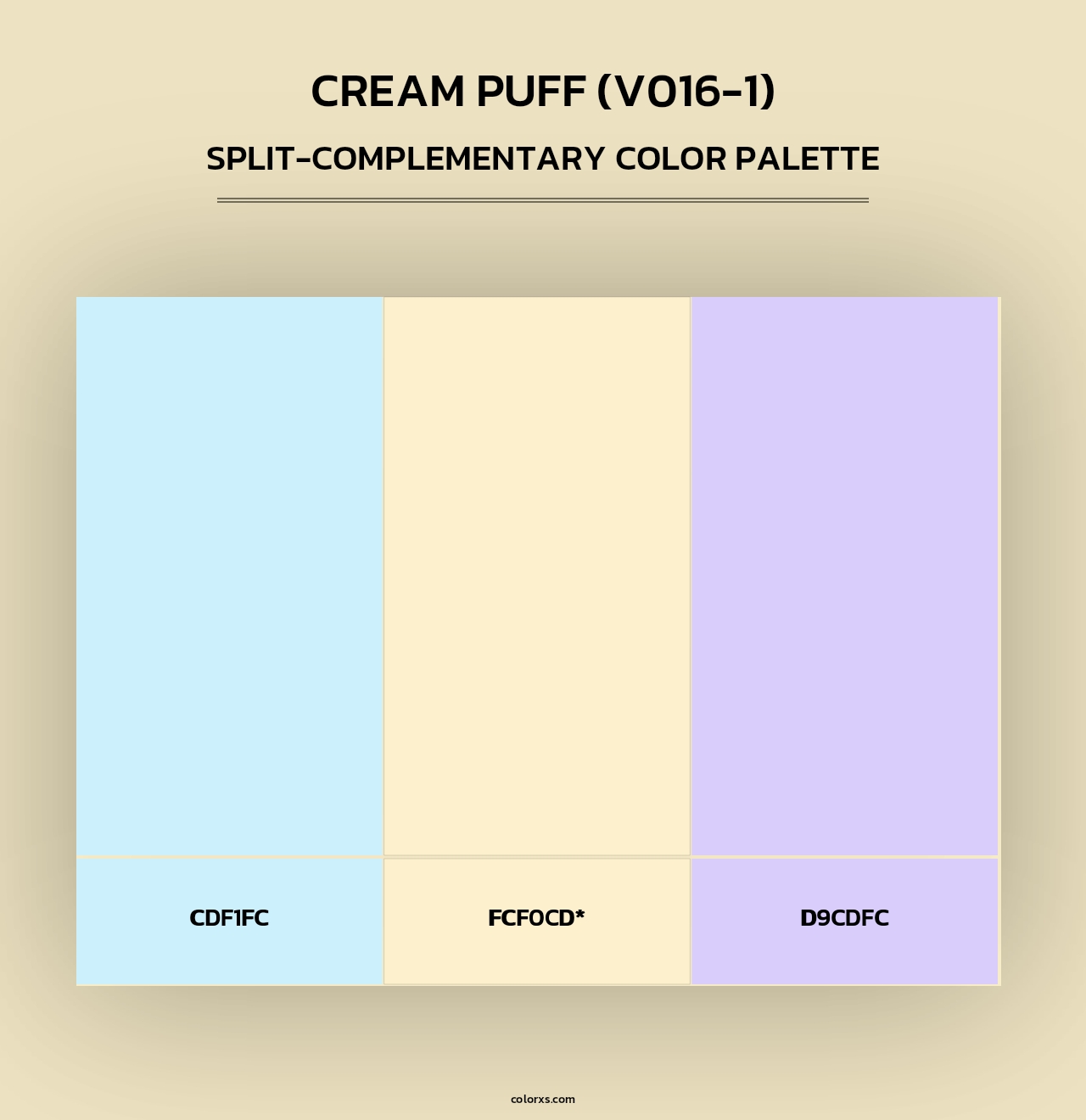 Cream Puff (V016-1) - Split-Complementary Color Palette