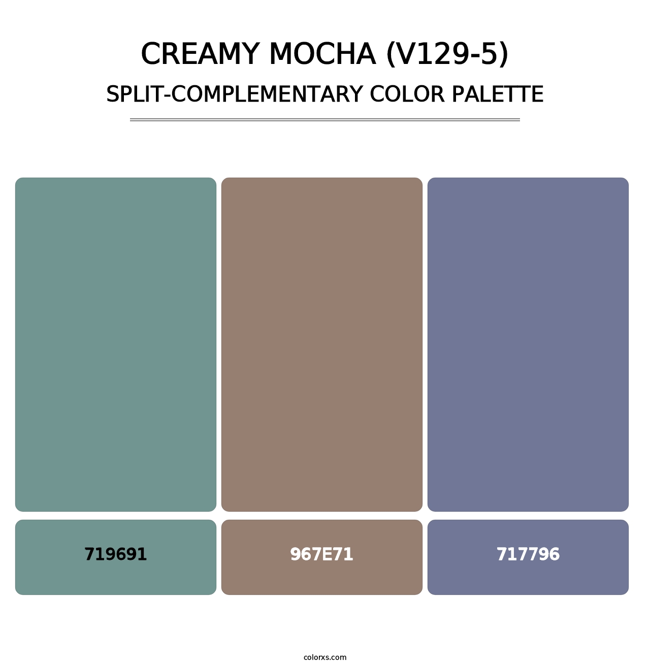 Creamy Mocha (V129-5) - Split-Complementary Color Palette