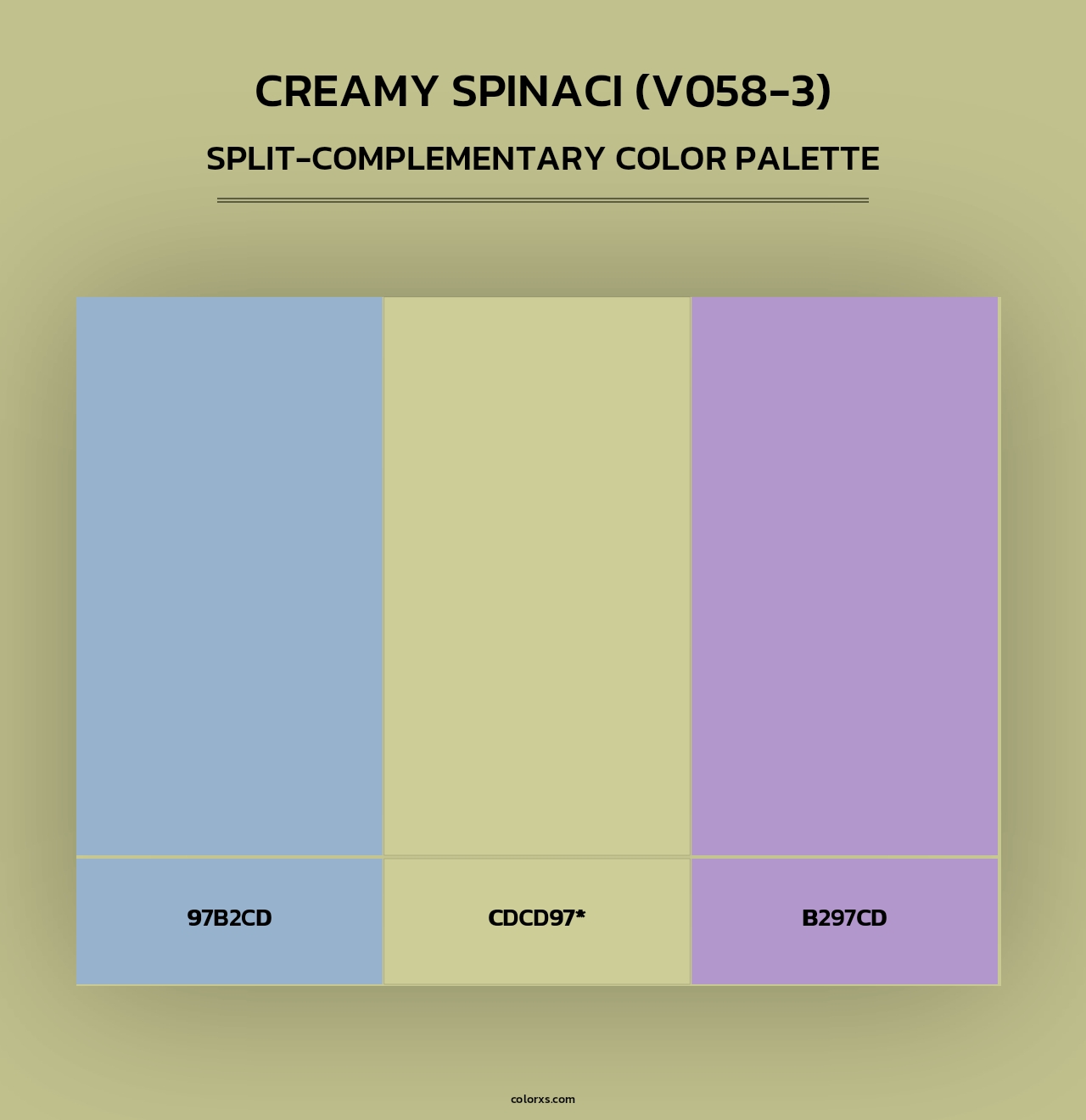 Creamy Spinaci (V058-3) - Split-Complementary Color Palette
