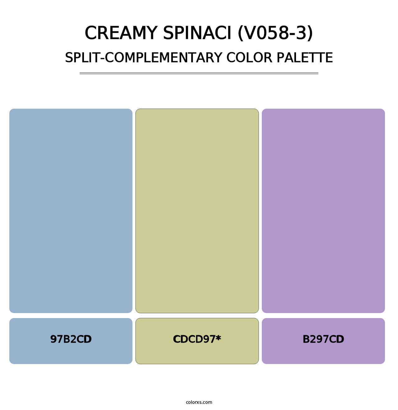 Creamy Spinaci (V058-3) - Split-Complementary Color Palette
