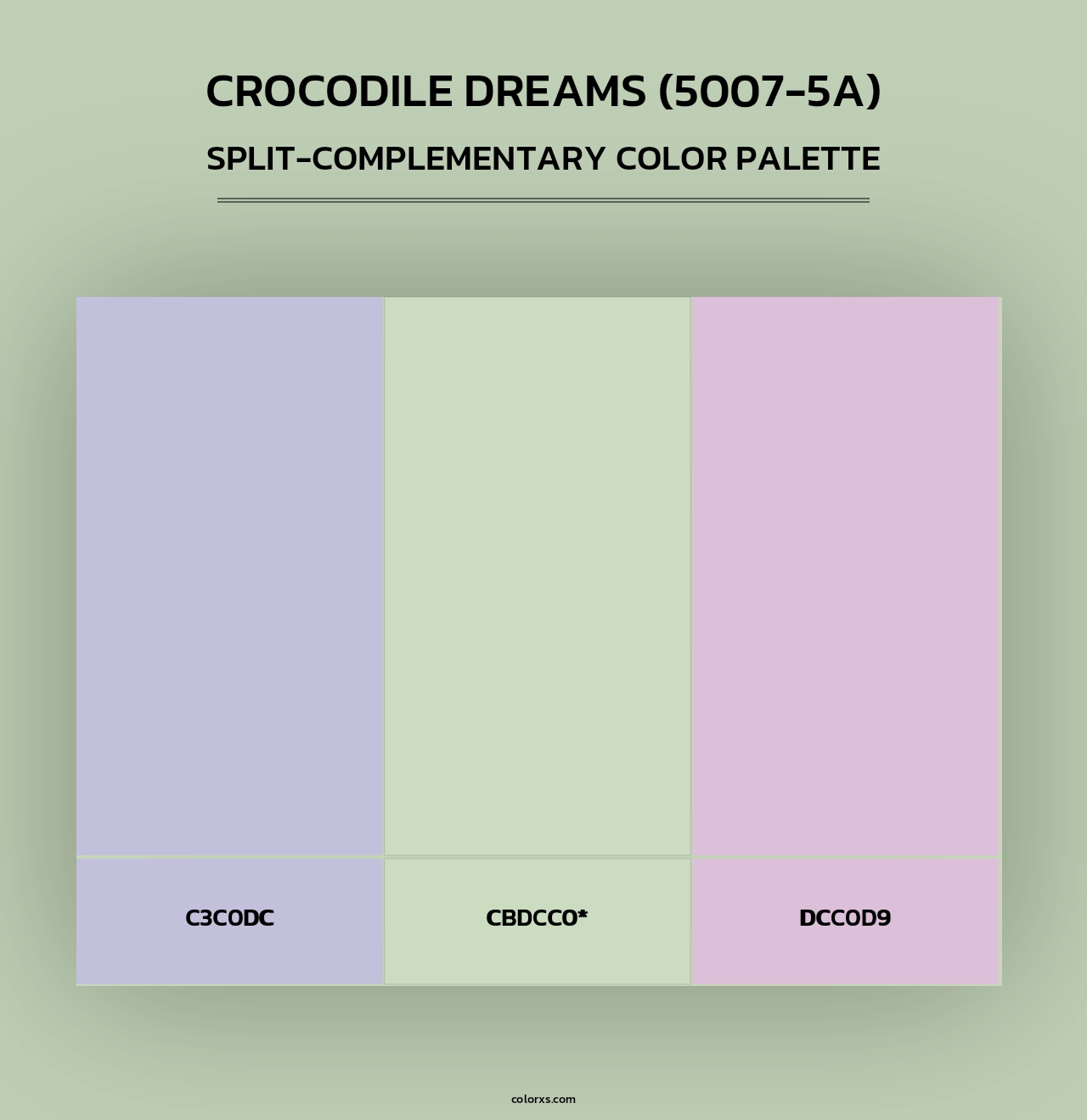 Crocodile Dreams (5007-5A) - Split-Complementary Color Palette