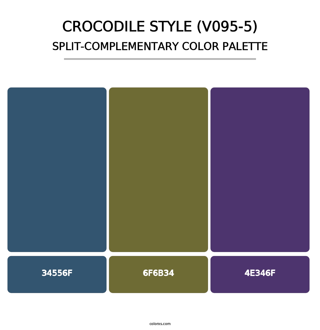 Crocodile Style (V095-5) - Split-Complementary Color Palette