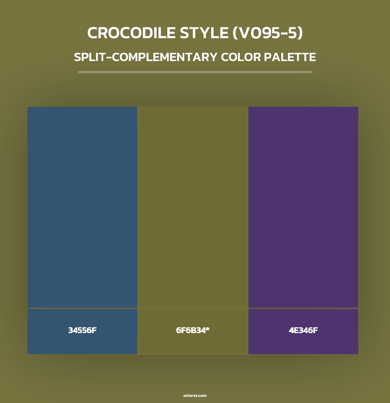 Crocodile Style (V095-5) - Split-Complementary Color Palette