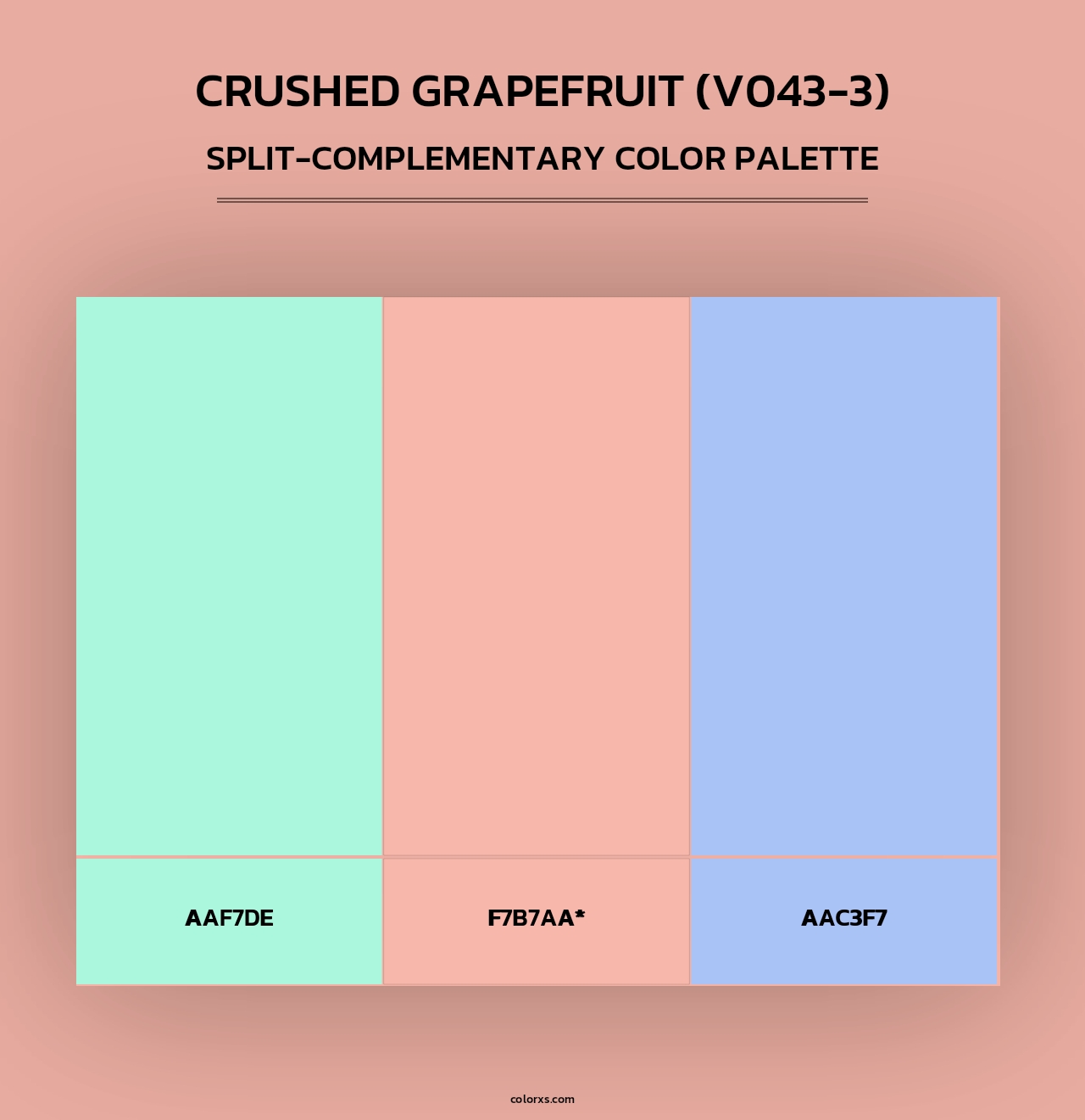 Crushed Grapefruit (V043-3) - Split-Complementary Color Palette