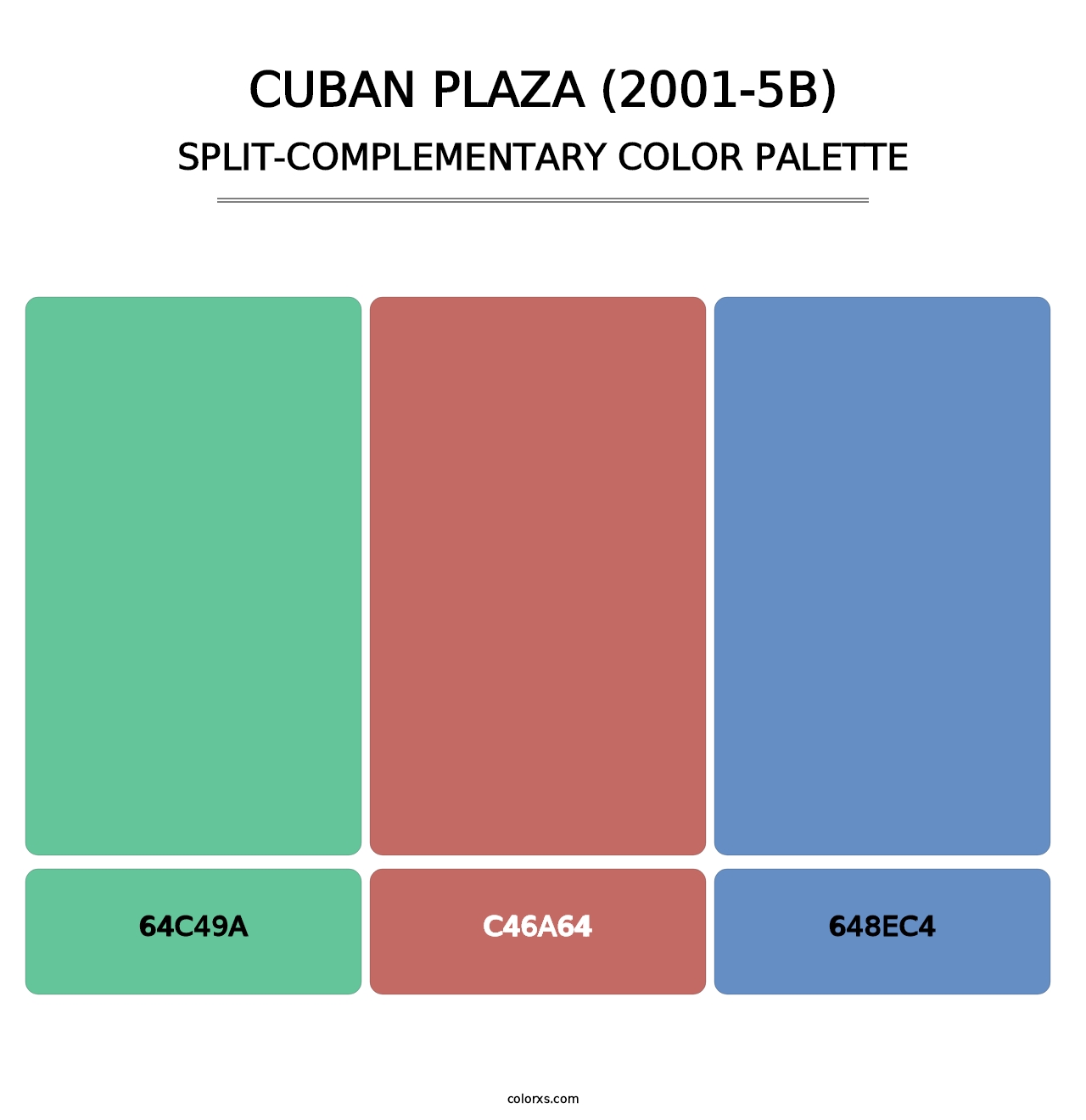 Cuban Plaza (2001-5B) - Split-Complementary Color Palette