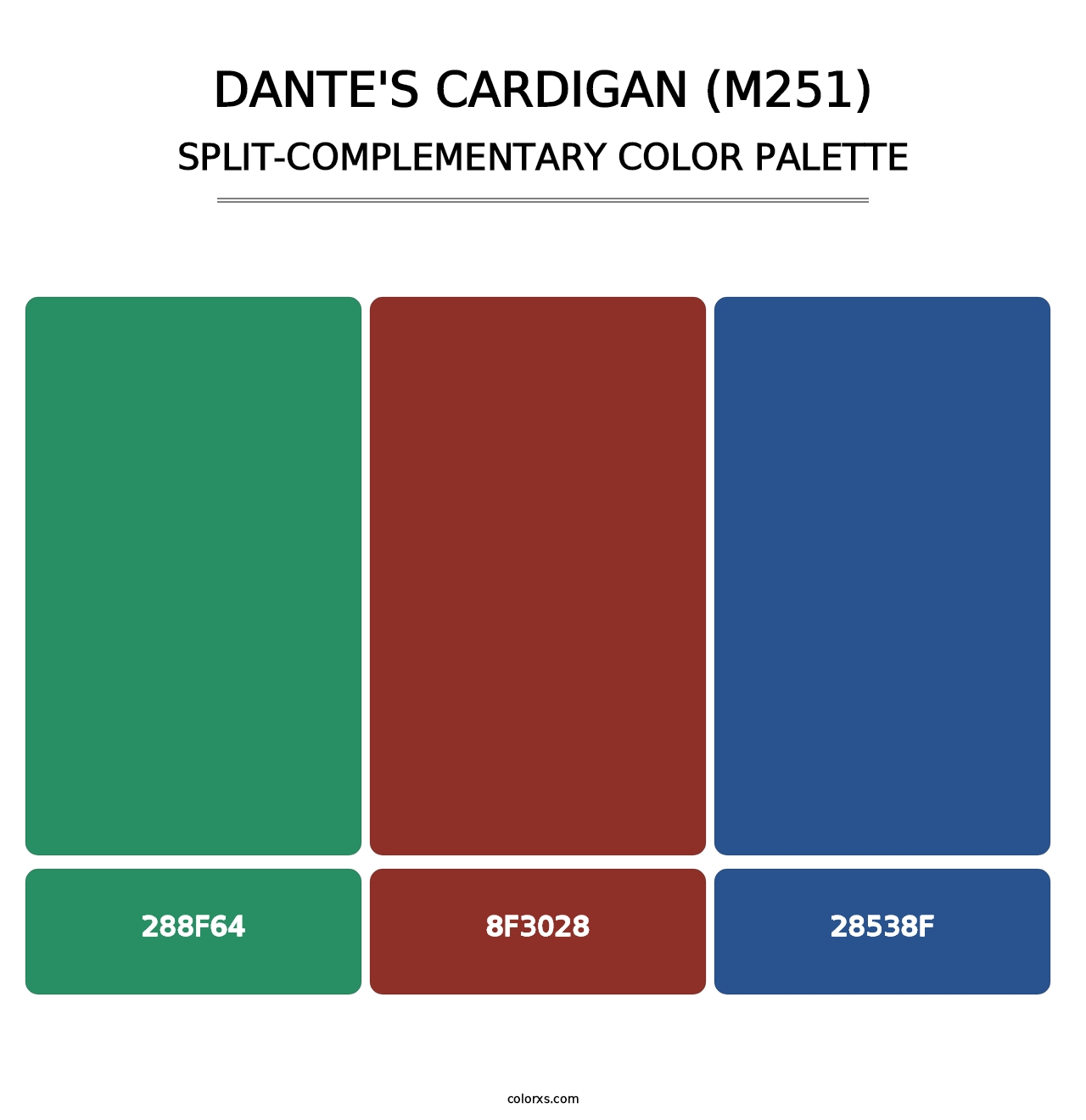 Dante's Cardigan (M251) - Split-Complementary Color Palette