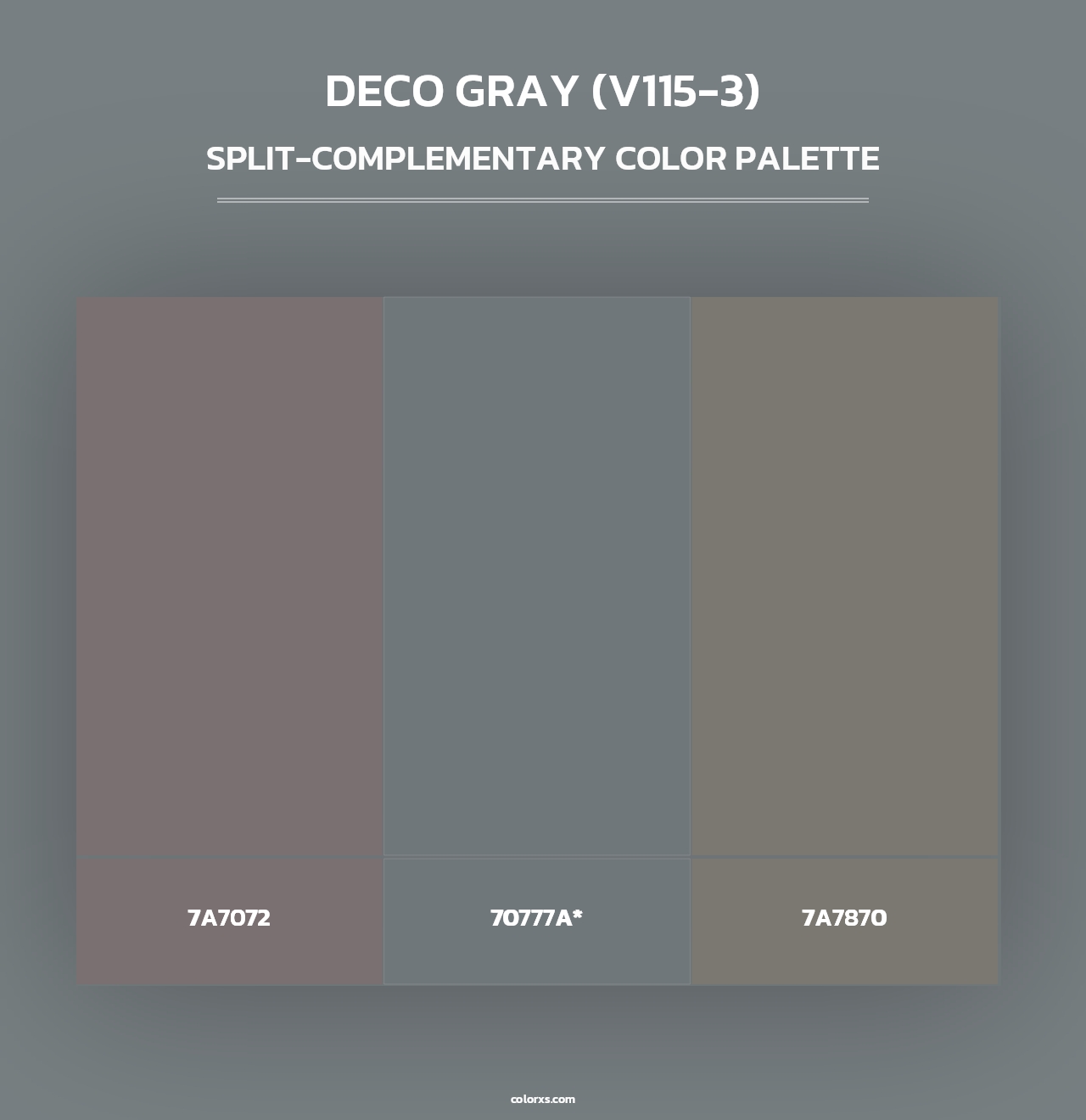 Deco Gray (V115-3) - Split-Complementary Color Palette