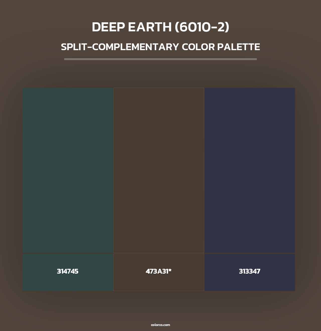Deep Earth (6010-2) - Split-Complementary Color Palette