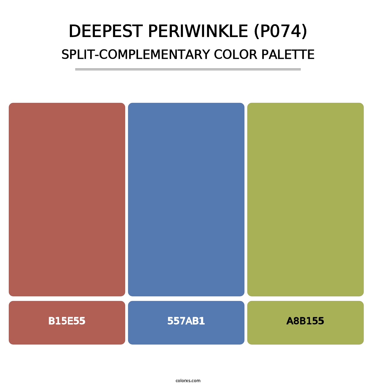Deepest Periwinkle (P074) - Split-Complementary Color Palette