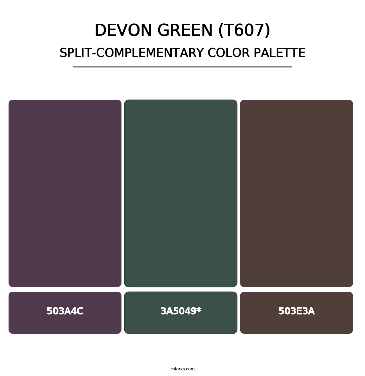 Devon Green (T607) - Split-Complementary Color Palette