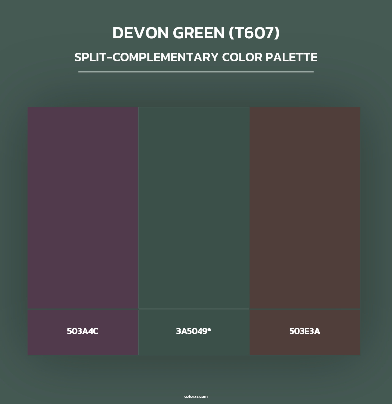 Devon Green (T607) - Split-Complementary Color Palette
