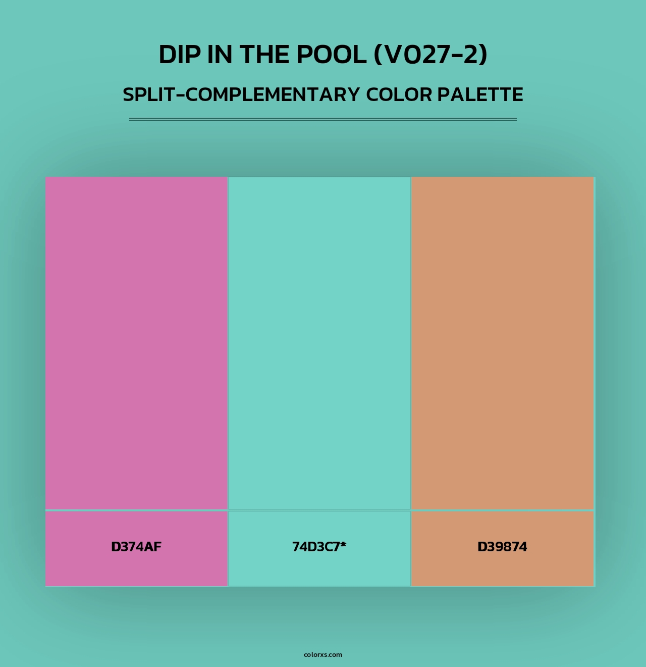 Dip in the Pool (V027-2) - Split-Complementary Color Palette