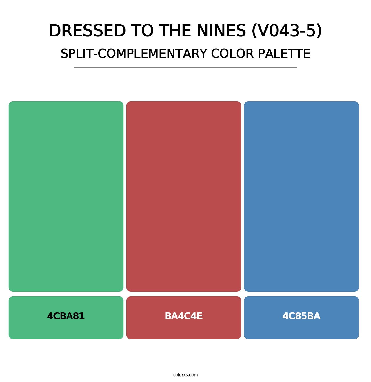 Dressed to the Nines (V043-5) - Split-Complementary Color Palette