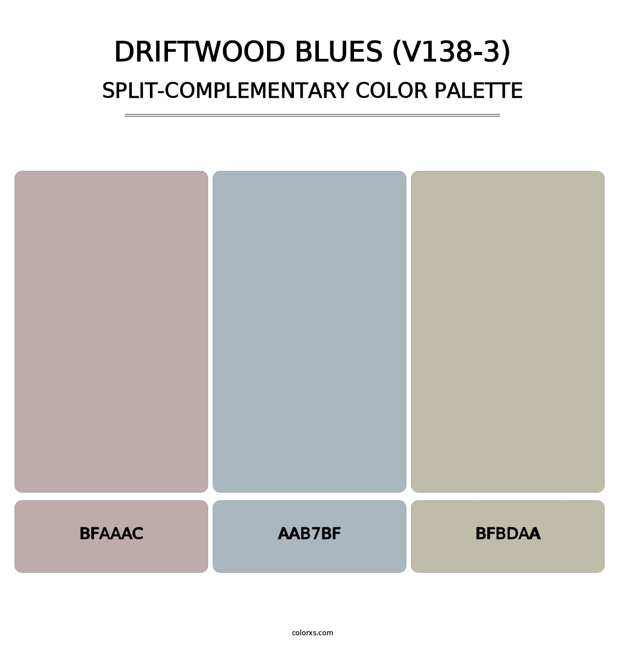 Driftwood Blues (V138-3) - Split-Complementary Color Palette