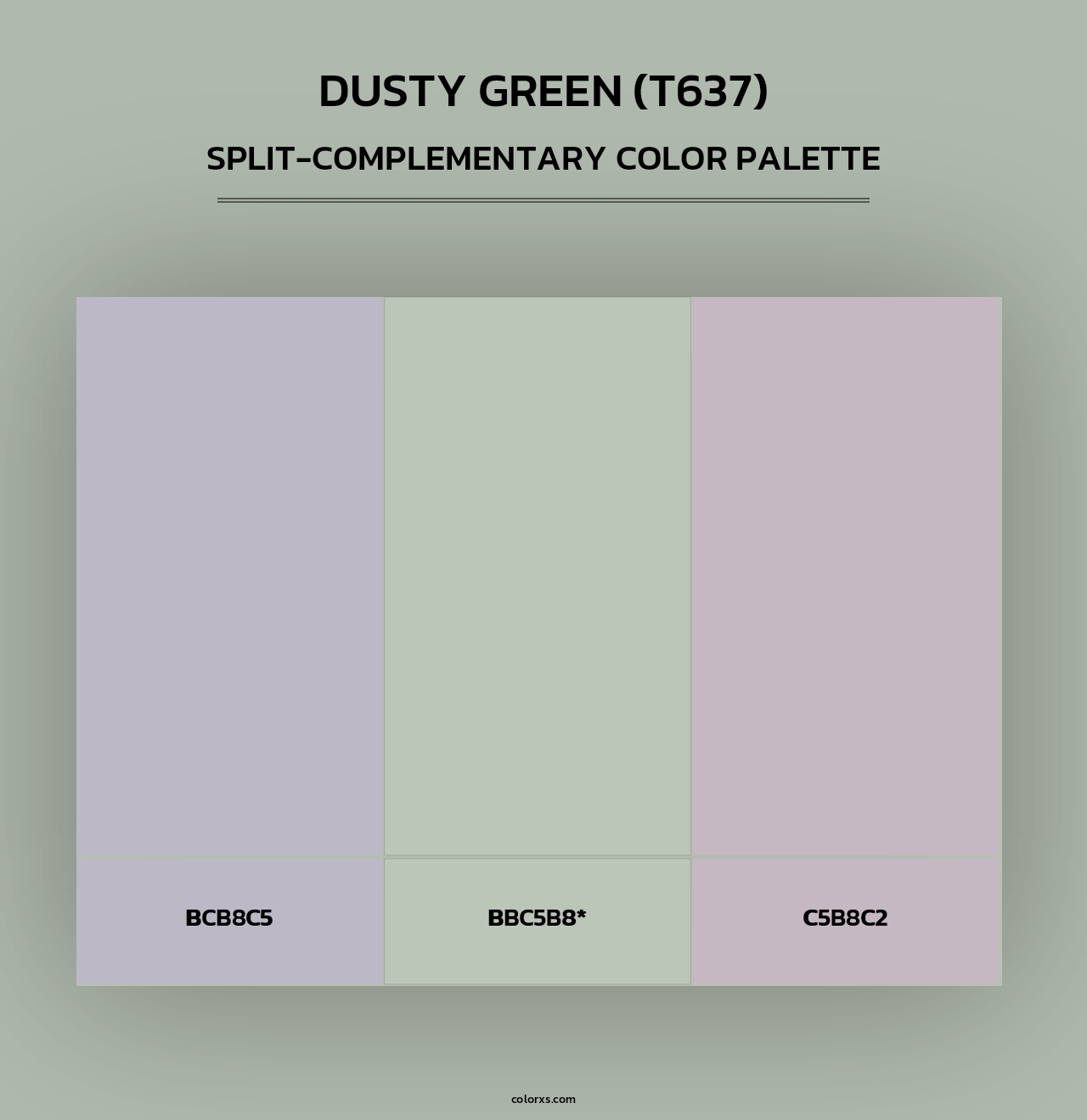 Dusty Green (T637) - Split-Complementary Color Palette