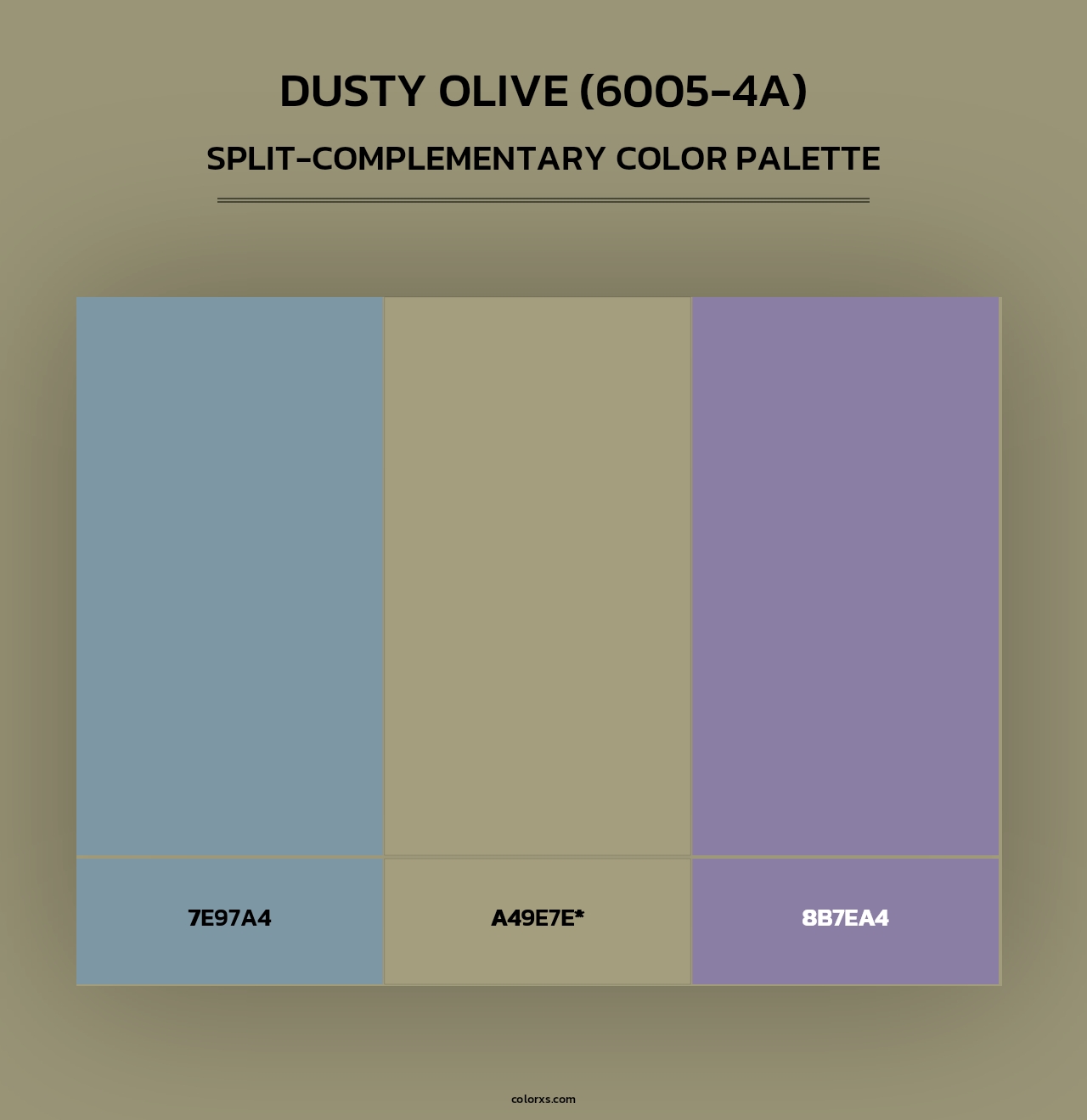 Dusty Olive (6005-4A) - Split-Complementary Color Palette