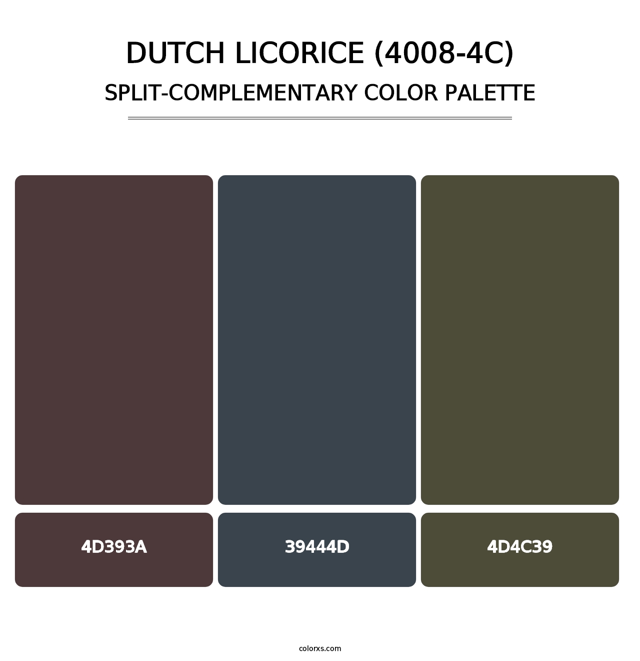 Dutch Licorice (4008-4C) - Split-Complementary Color Palette