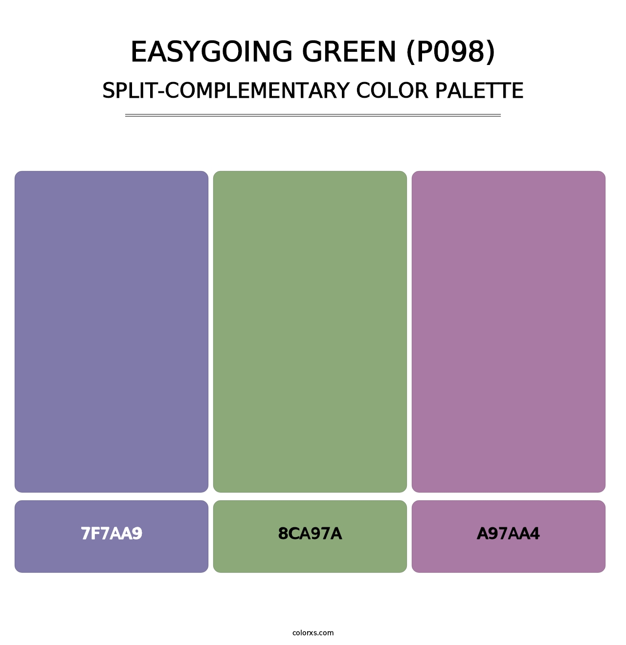 Easygoing Green (P098) - Split-Complementary Color Palette
