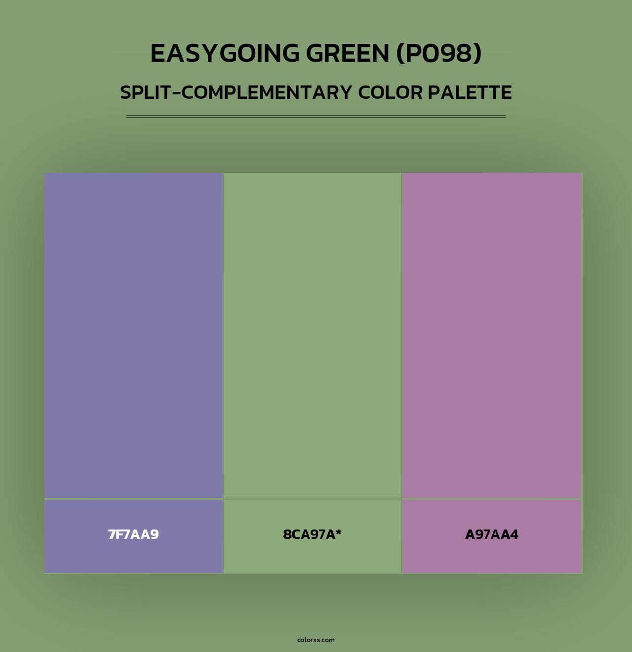 Easygoing Green (P098) - Split-Complementary Color Palette