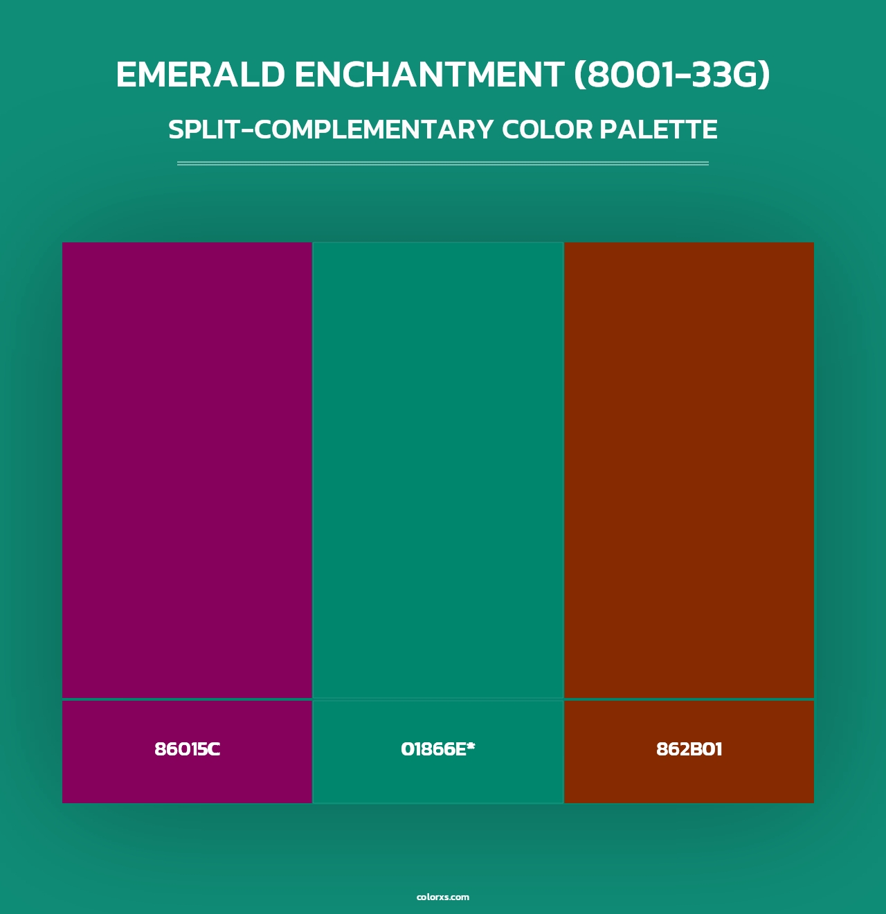 Emerald Enchantment (8001-33G) - Split-Complementary Color Palette