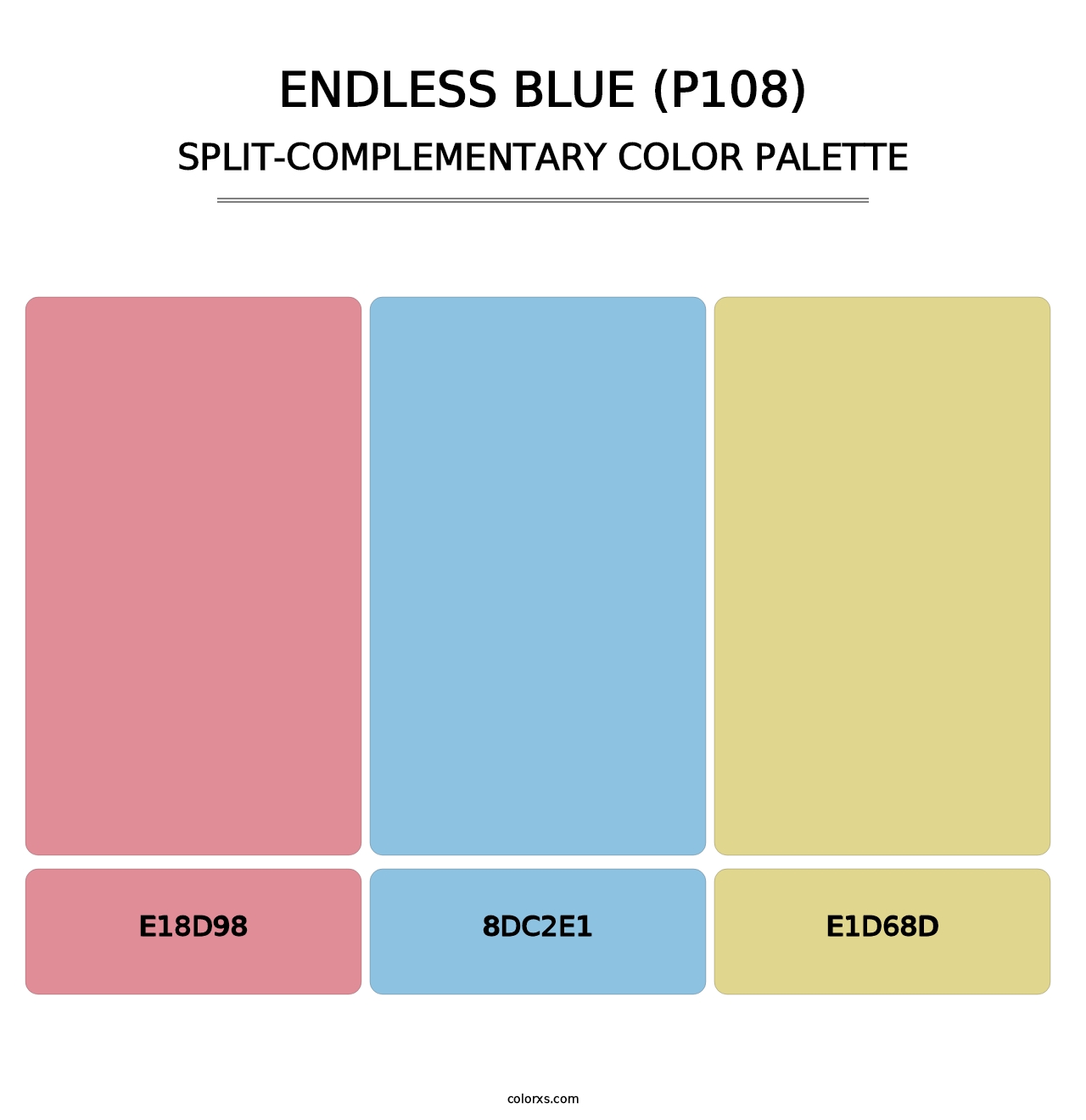 Endless Blue (P108) - Split-Complementary Color Palette