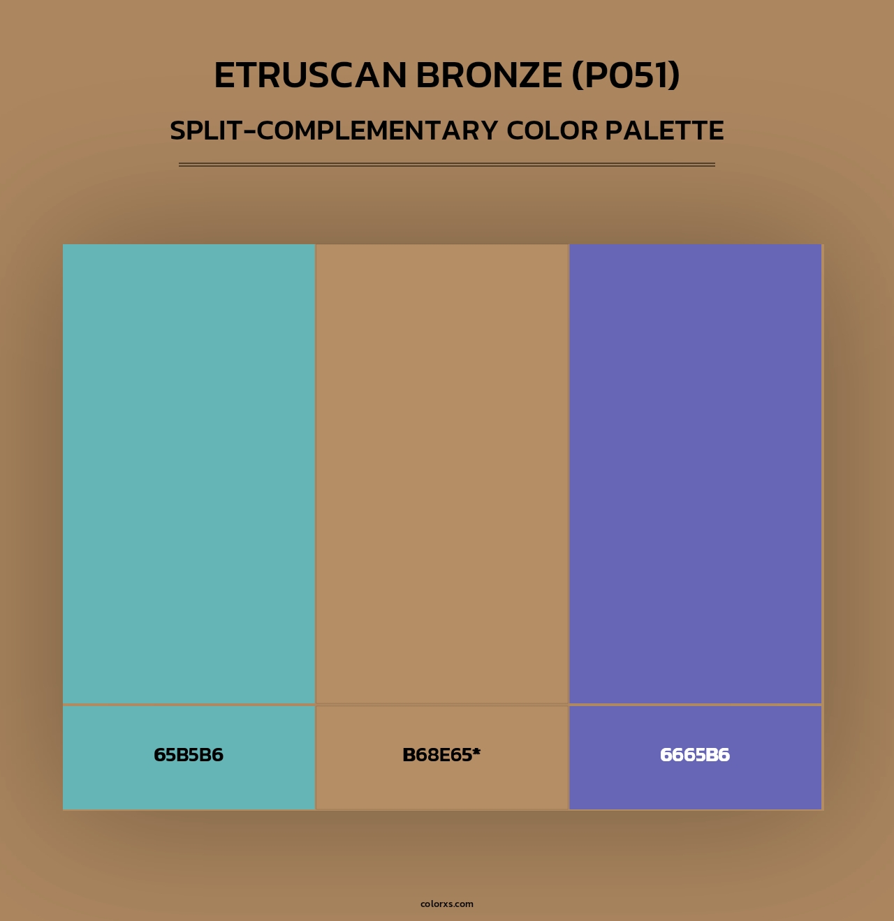Etruscan Bronze (P051) - Split-Complementary Color Palette