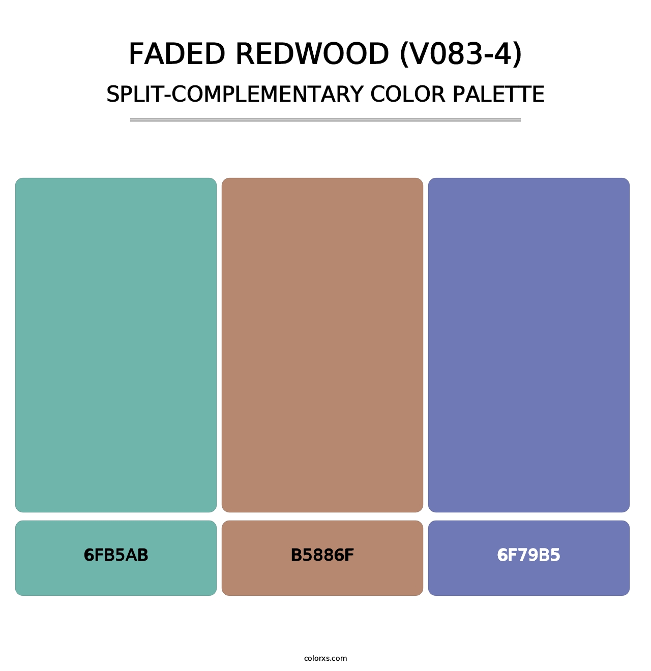 Faded Redwood (V083-4) - Split-Complementary Color Palette