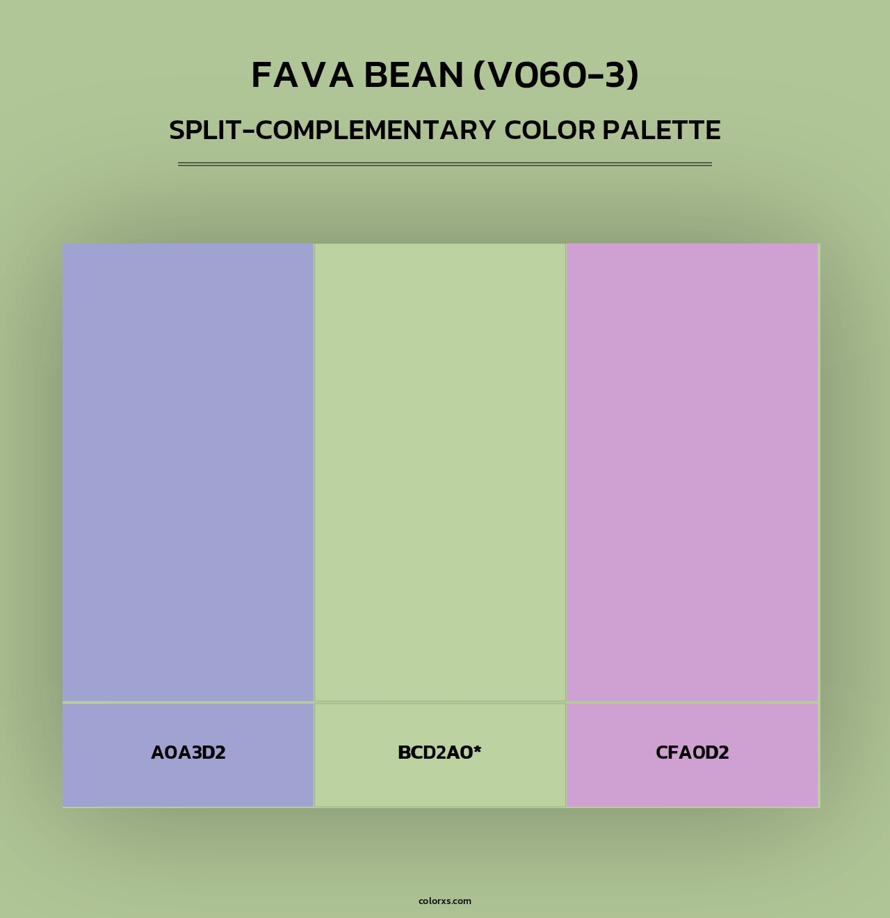 Fava Bean (V060-3) - Split-Complementary Color Palette