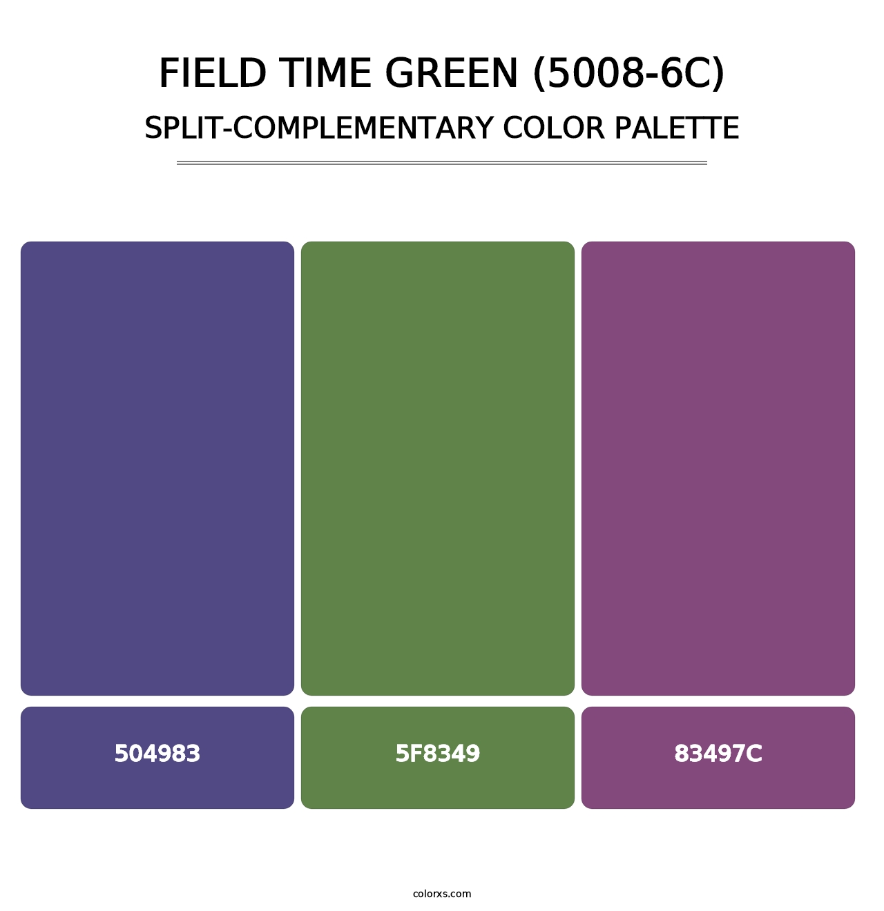 Field Time Green (5008-6C) - Split-Complementary Color Palette