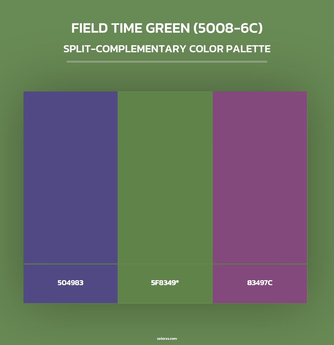 Field Time Green (5008-6C) - Split-Complementary Color Palette