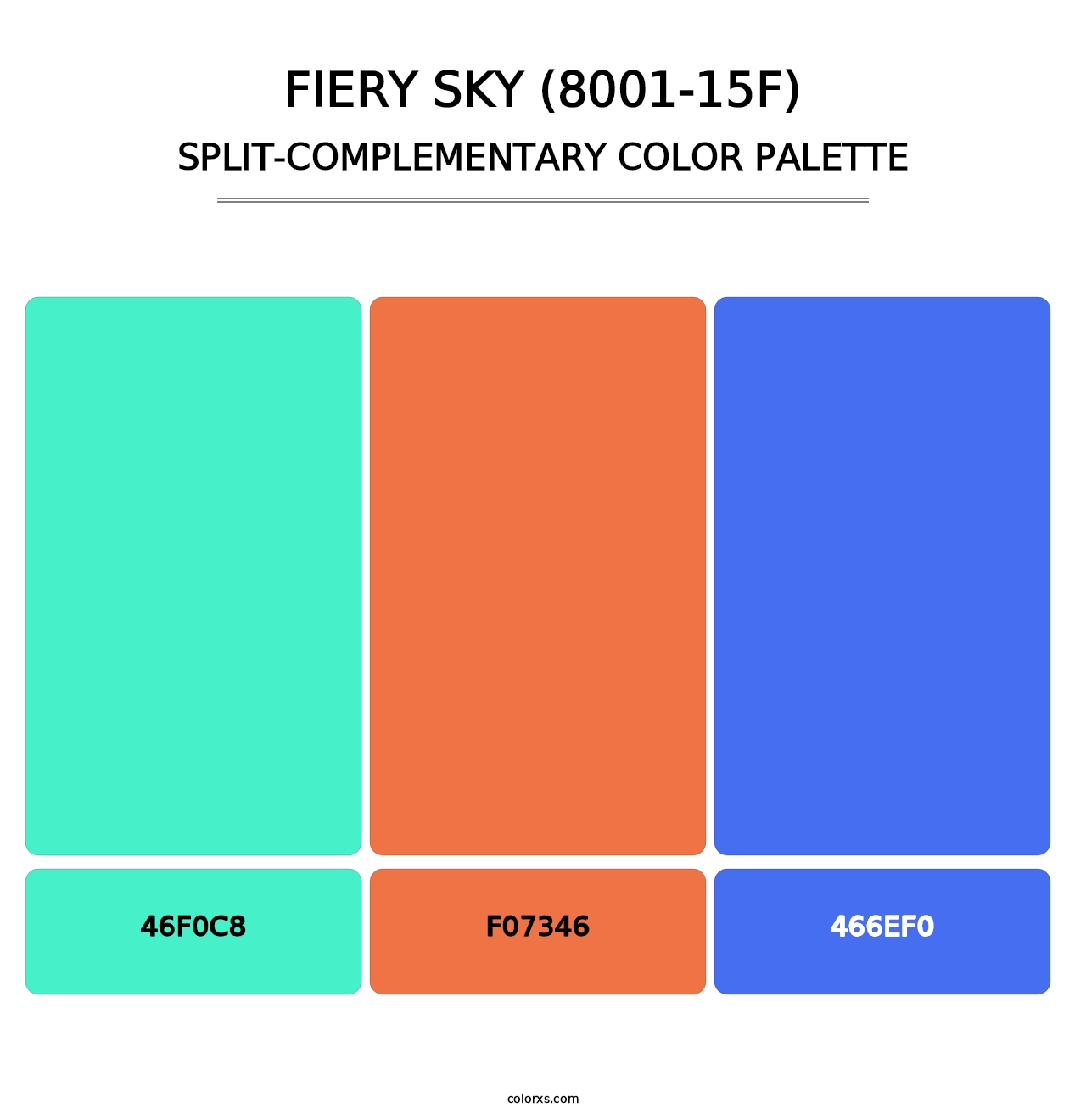 Fiery Sky (8001-15F) - Split-Complementary Color Palette