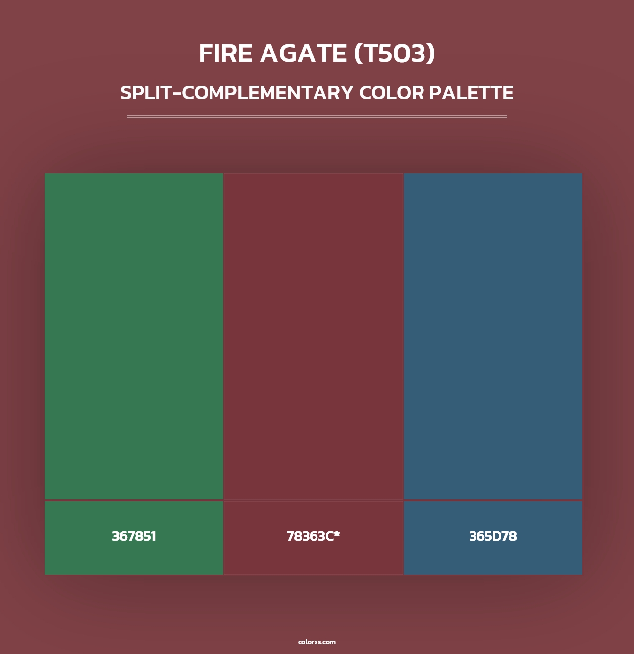Fire Agate (T503) - Split-Complementary Color Palette