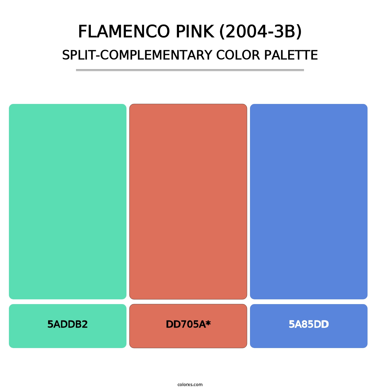 Flamenco Pink (2004-3B) - Split-Complementary Color Palette