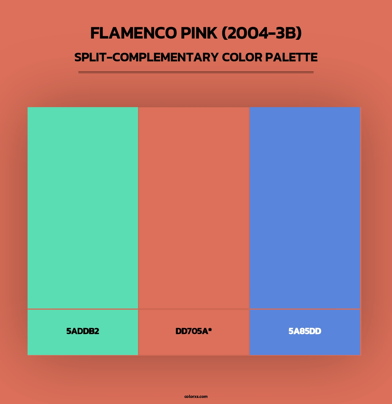 Flamenco Pink (2004-3B) - Split-Complementary Color Palette