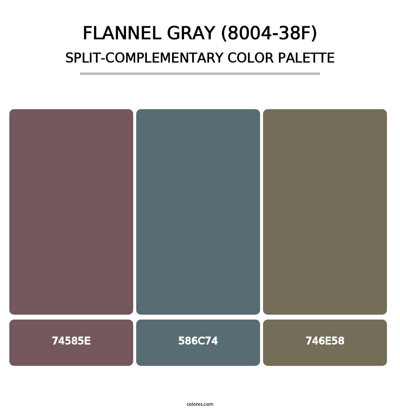 Flannel Gray (8004-38F) - Split-Complementary Color Palette
