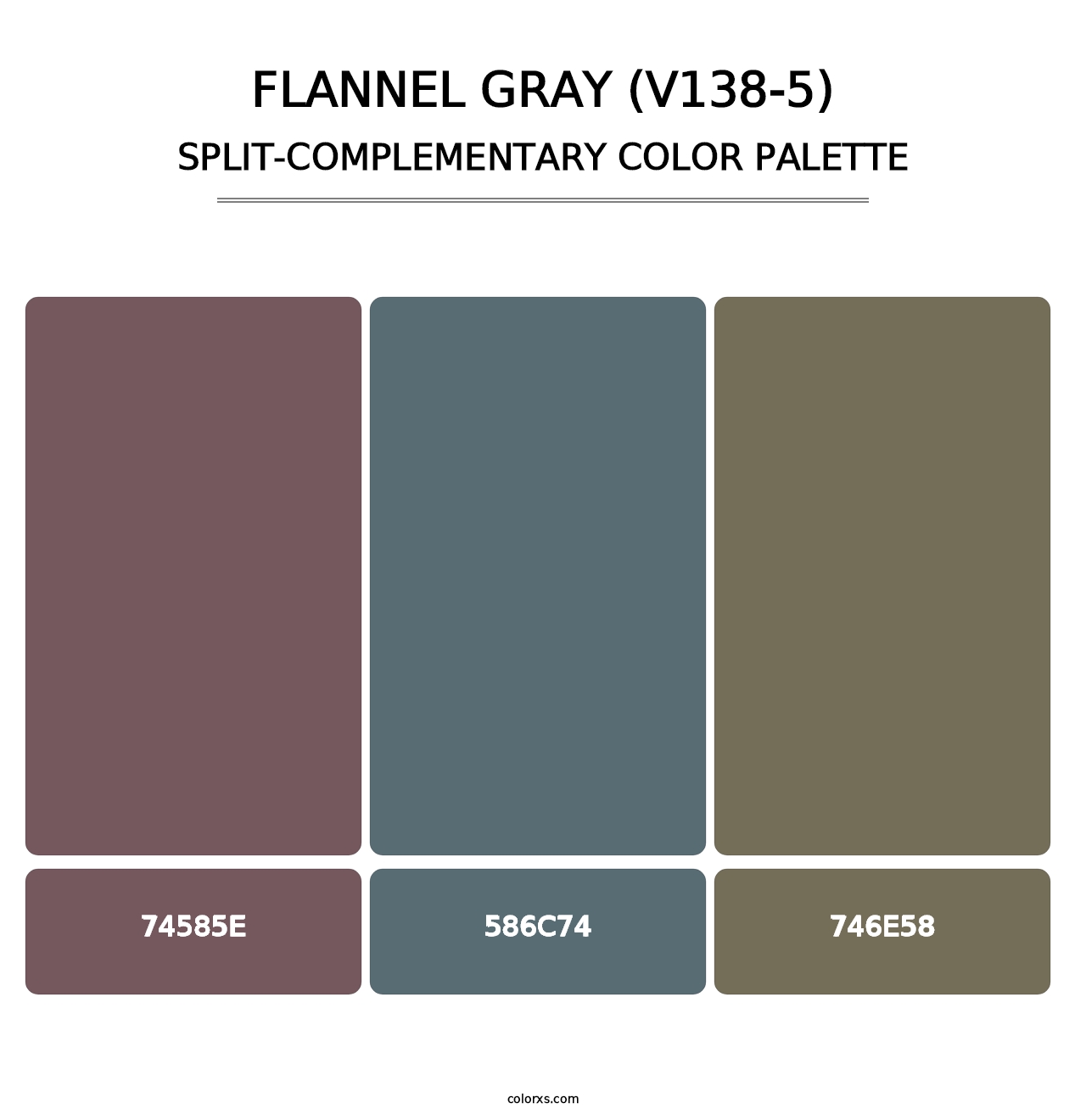Flannel Gray (V138-5) - Split-Complementary Color Palette