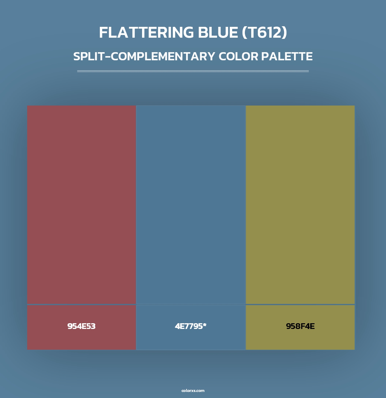 Flattering Blue (T612) - Split-Complementary Color Palette