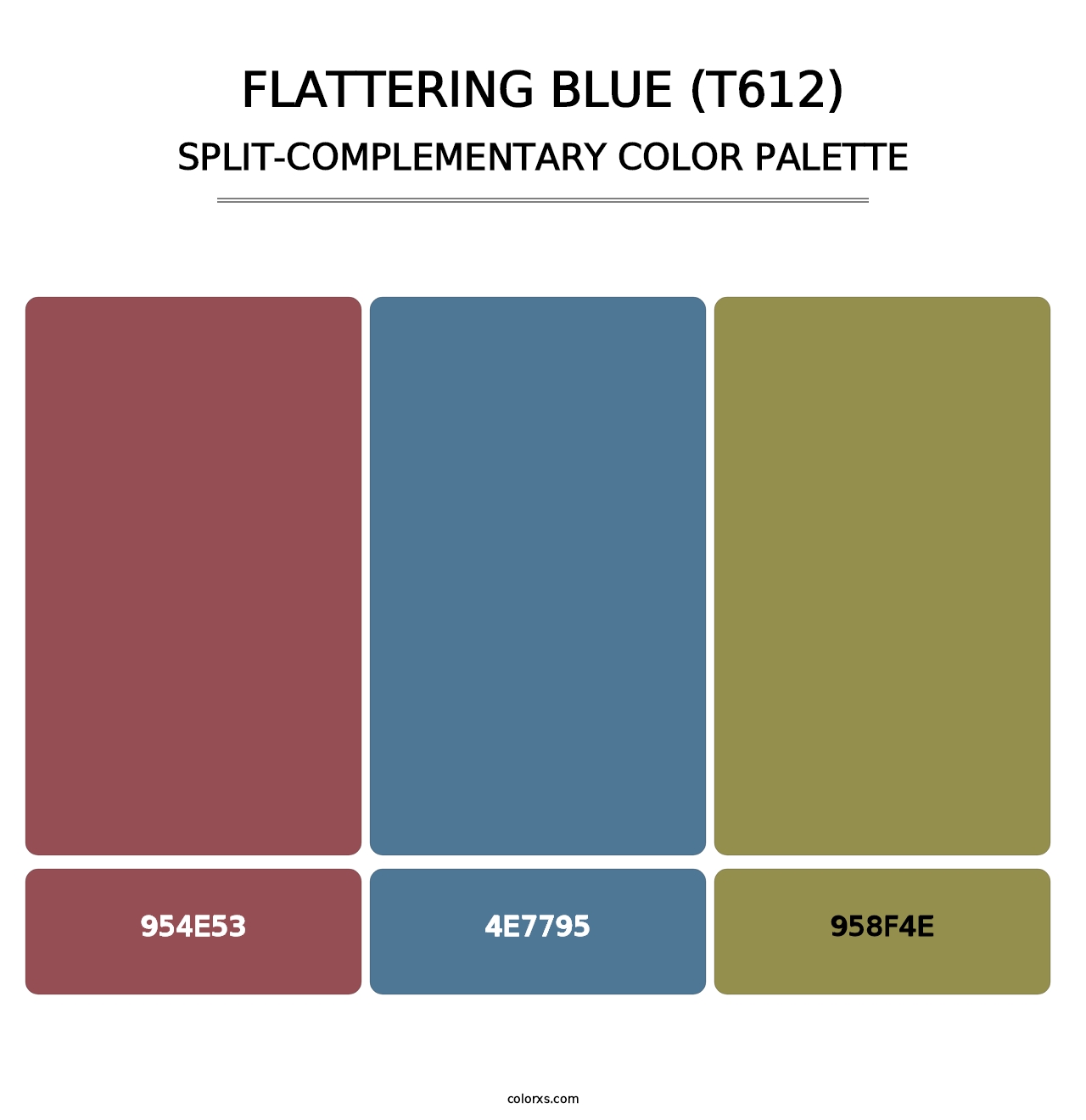 Flattering Blue (T612) - Split-Complementary Color Palette