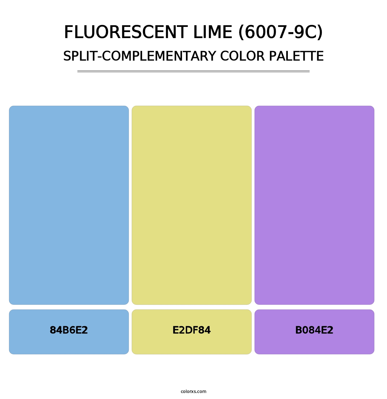 Fluorescent Lime (6007-9C) - Split-Complementary Color Palette