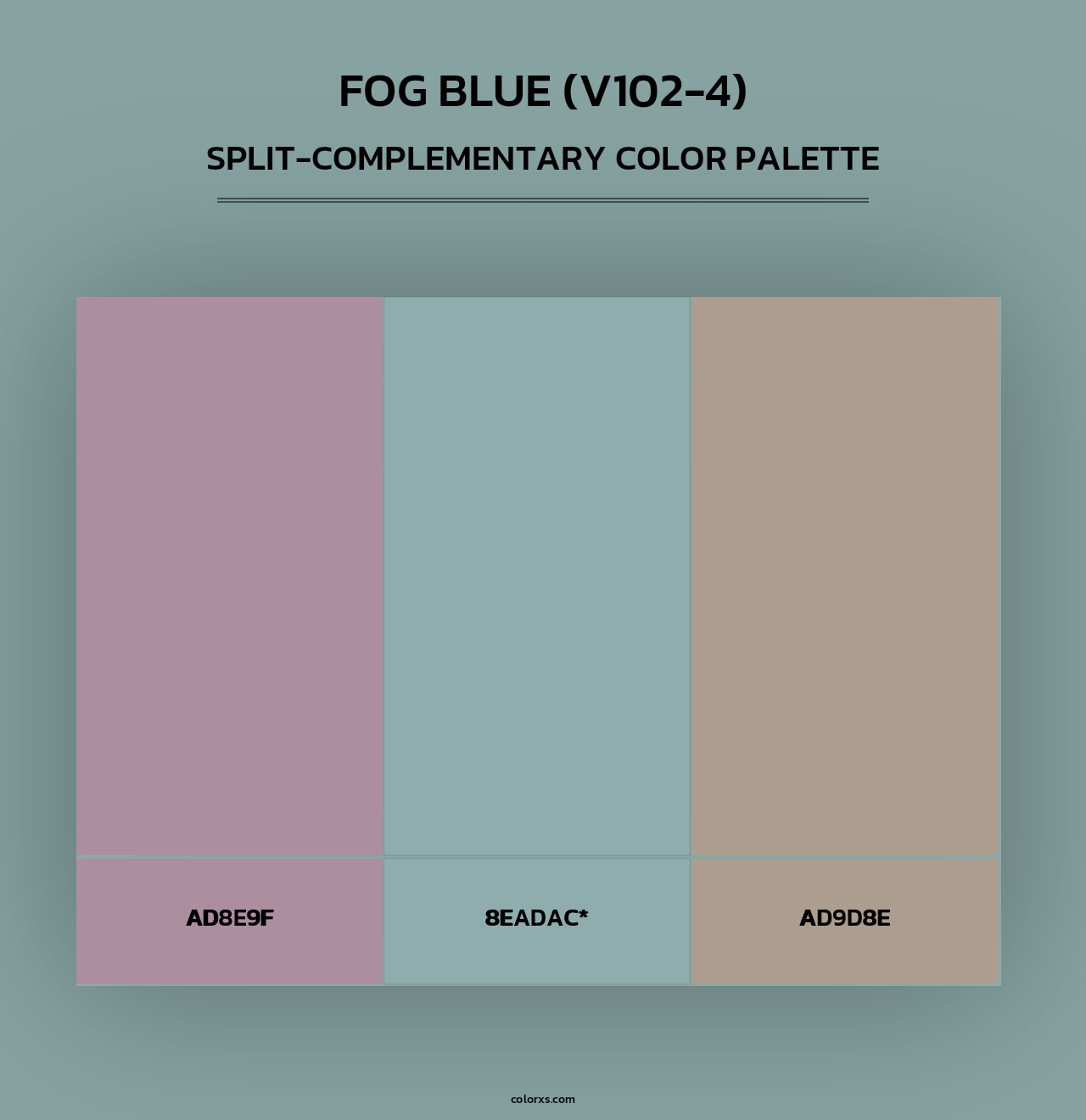 Fog Blue (V102-4) - Split-Complementary Color Palette