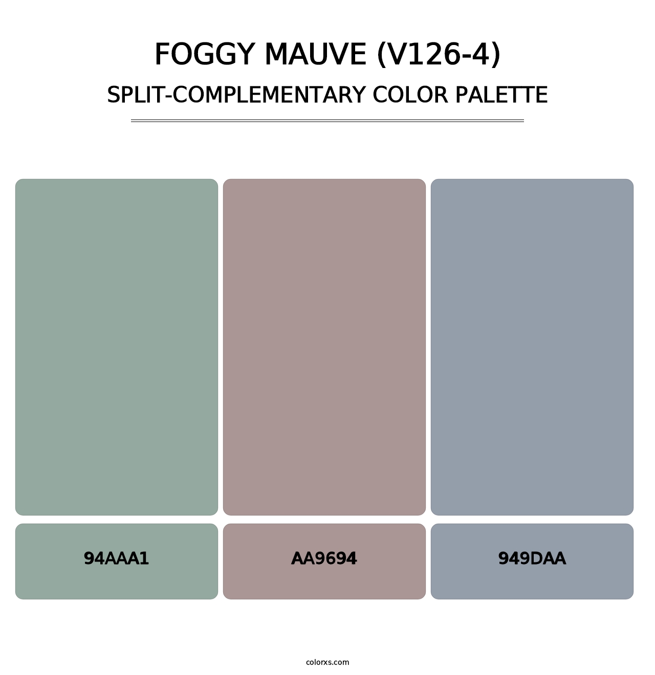 Foggy Mauve (V126-4) - Split-Complementary Color Palette