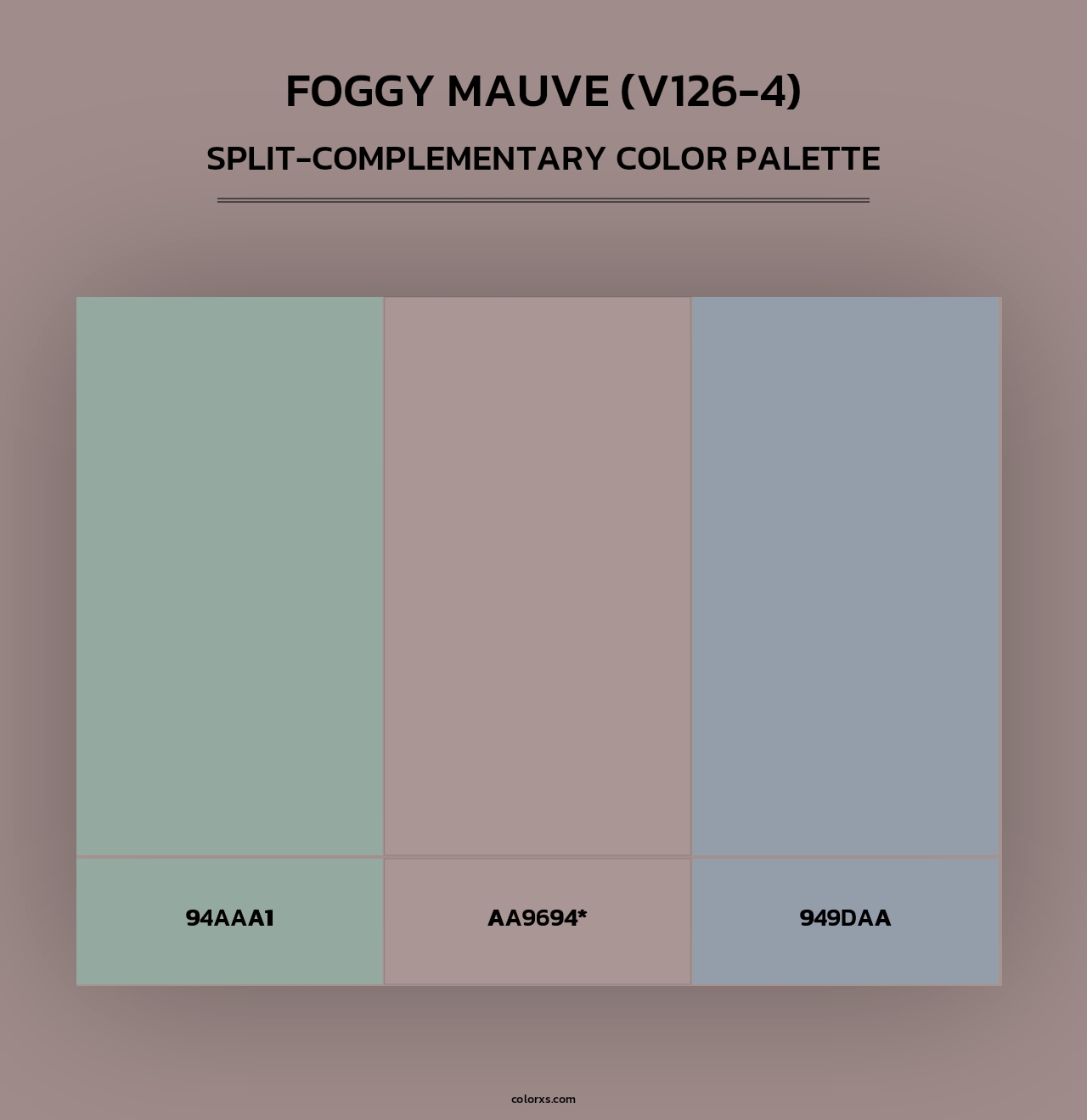 Foggy Mauve (V126-4) - Split-Complementary Color Palette