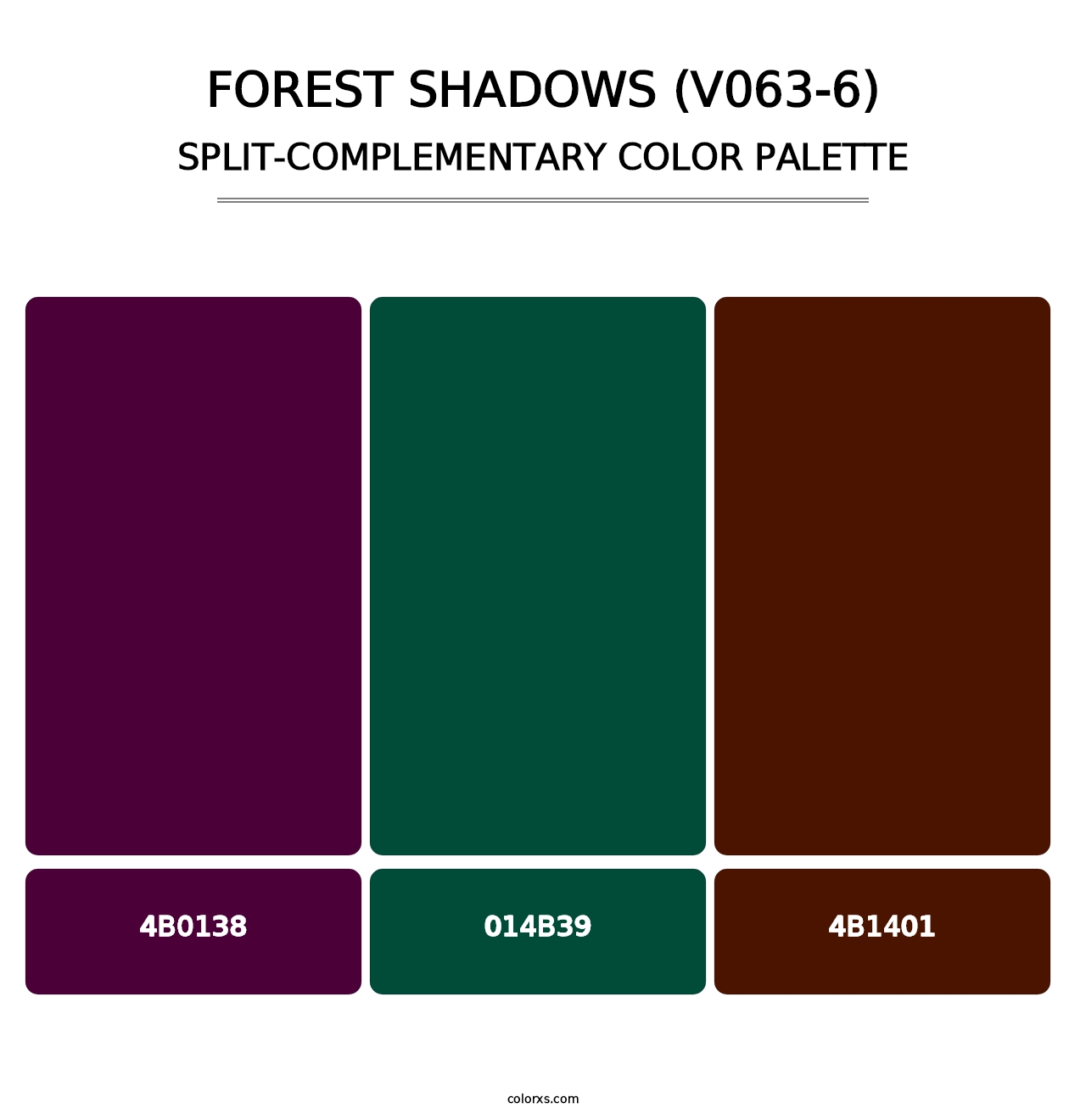 Forest Shadows (V063-6) - Split-Complementary Color Palette