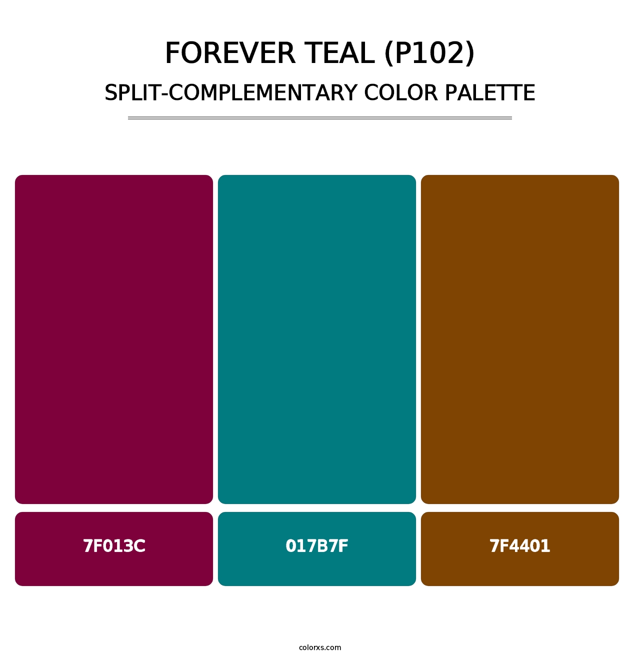 Forever Teal (P102) - Split-Complementary Color Palette