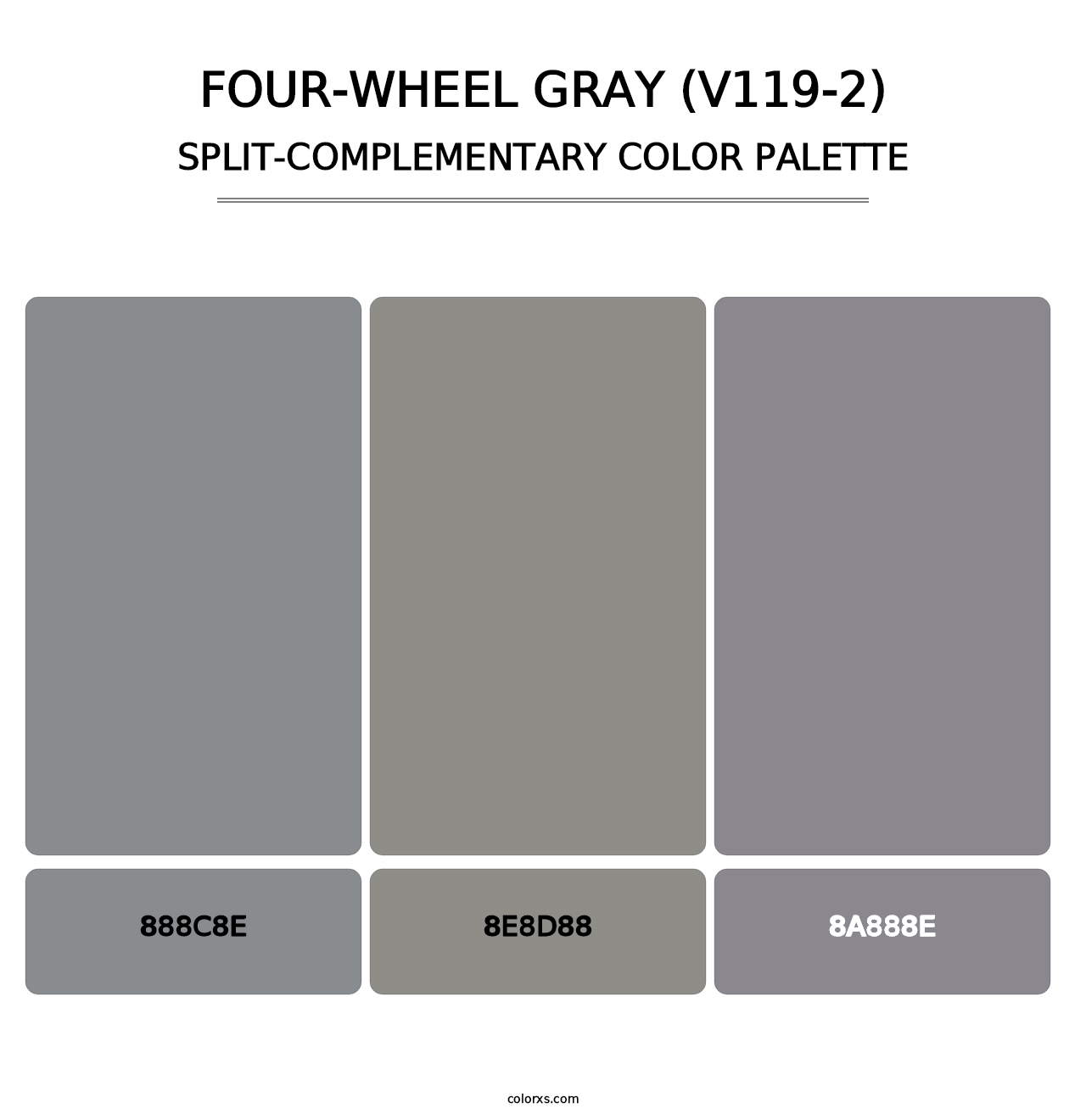 Four-Wheel Gray (V119-2) - Split-Complementary Color Palette