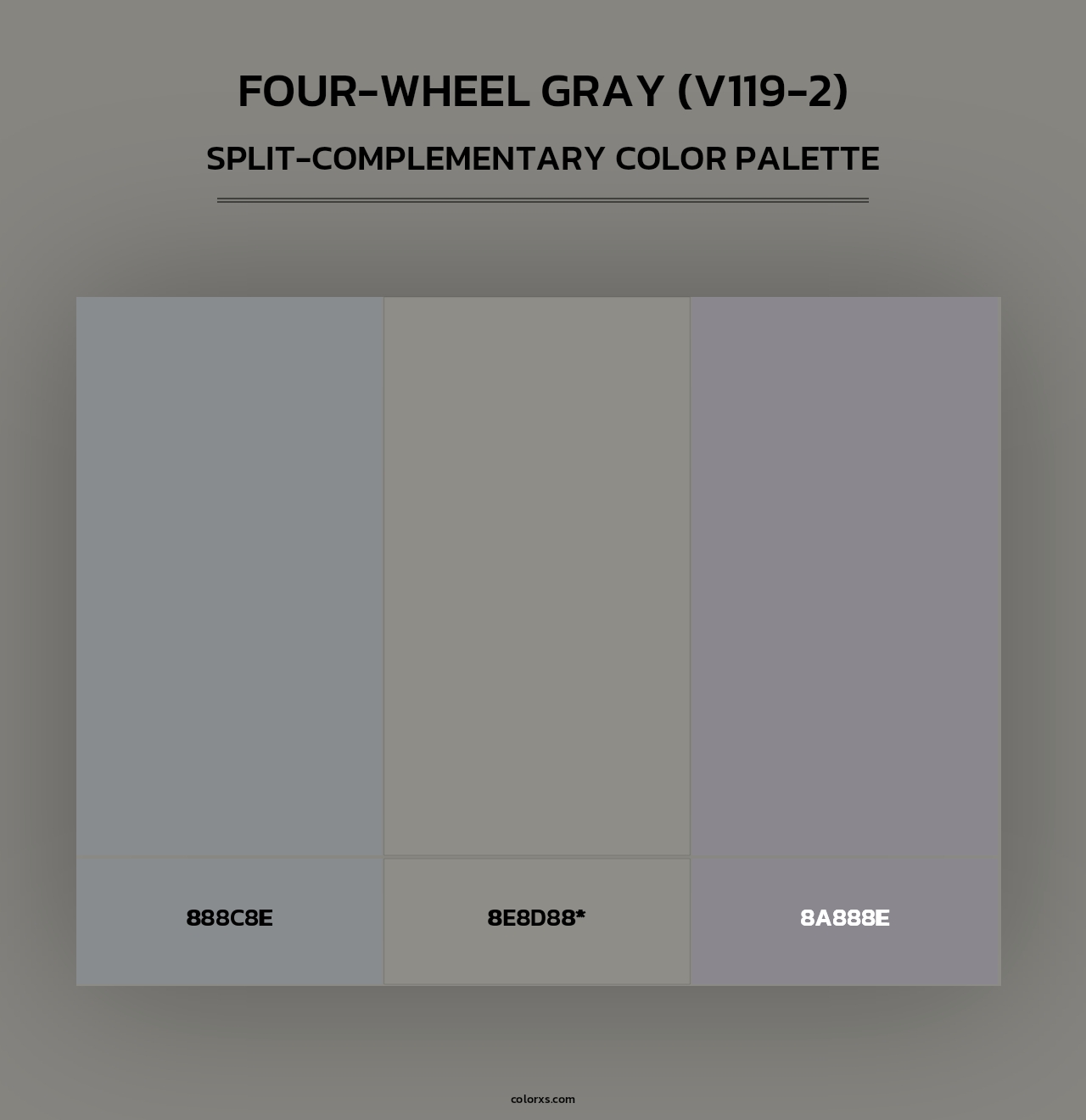 Four-Wheel Gray (V119-2) - Split-Complementary Color Palette