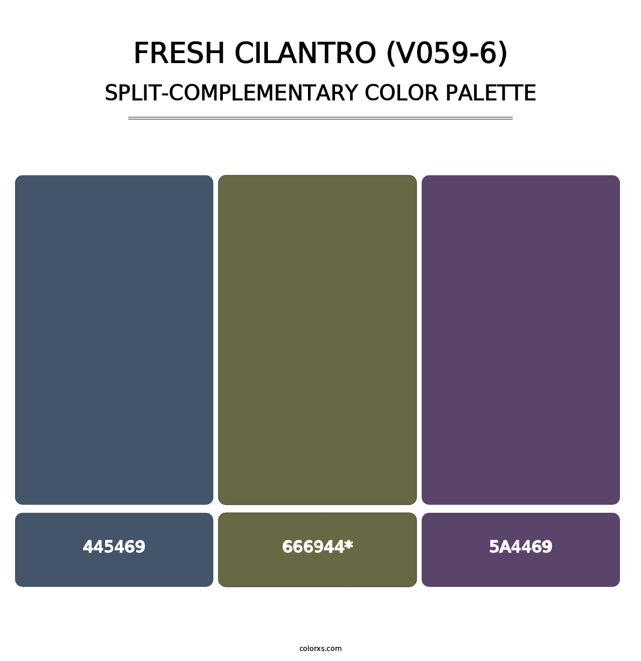 Fresh Cilantro (V059-6) - Split-Complementary Color Palette