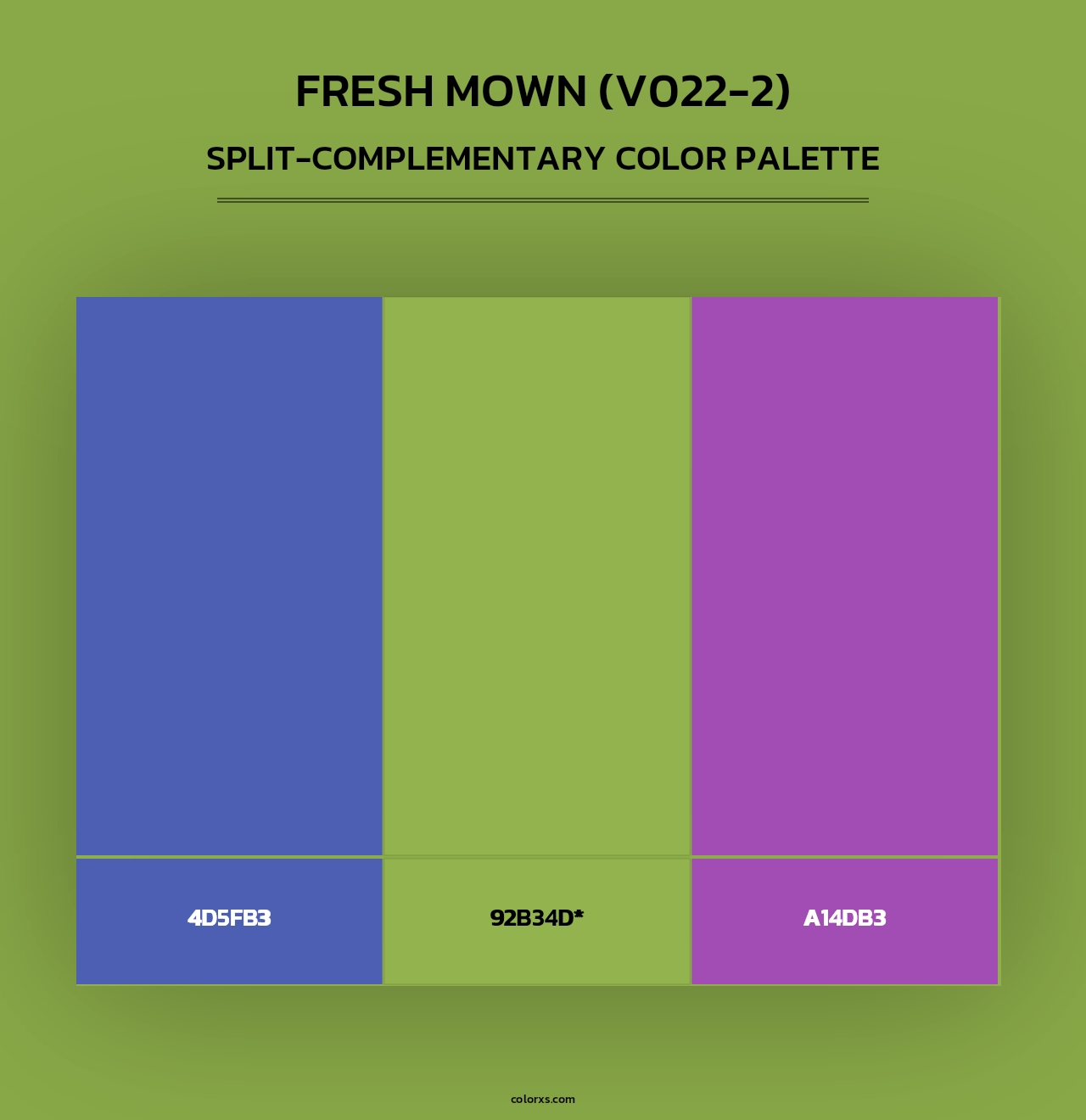 Fresh Mown (V022-2) - Split-Complementary Color Palette