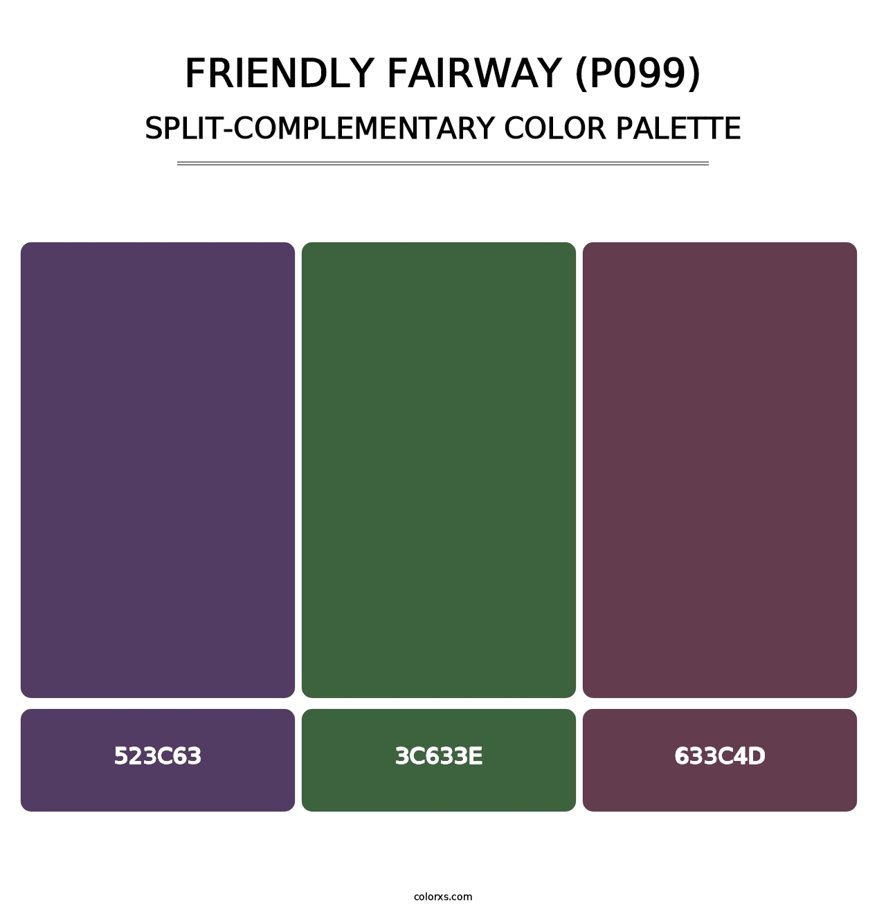 Friendly Fairway (P099) - Split-Complementary Color Palette