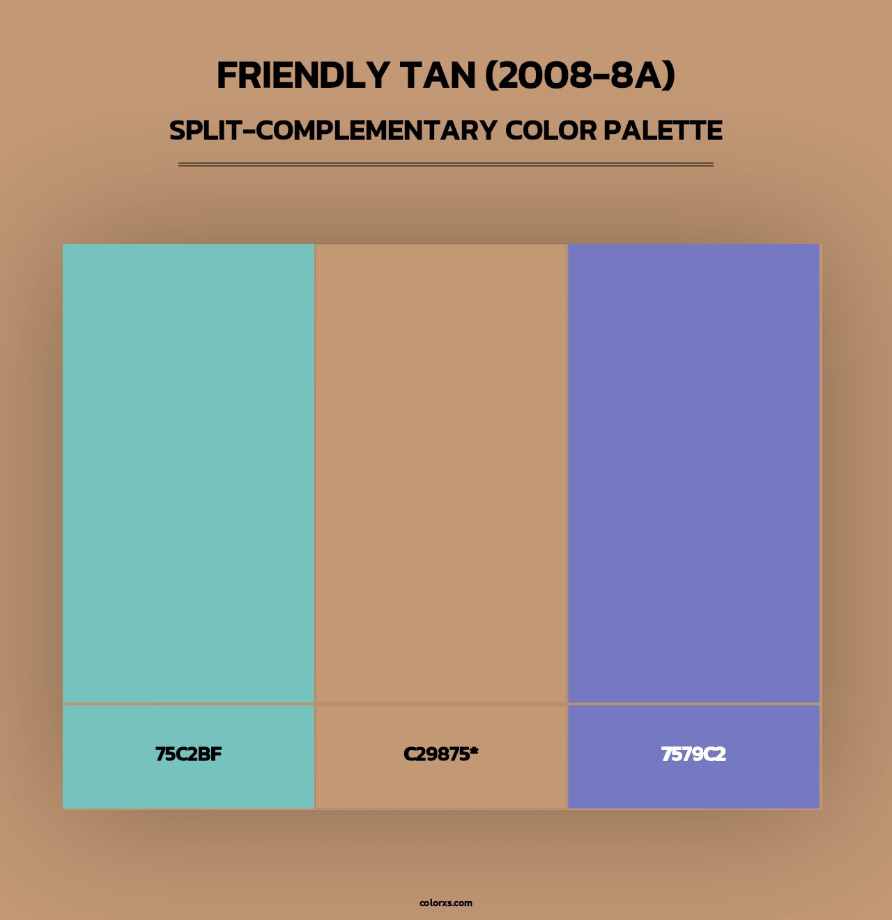Friendly Tan (2008-8A) - Split-Complementary Color Palette